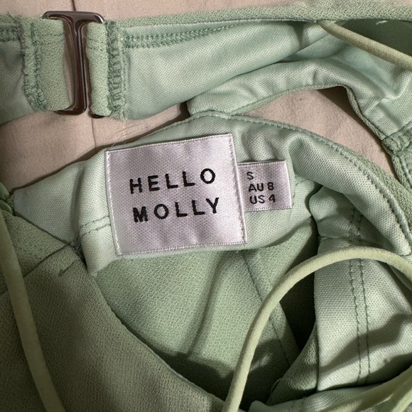 Size S/4 💚 mint/green color Hello Molly SWERVE THROUGH MIDI DRESS GREEN - Picture 6 of 6